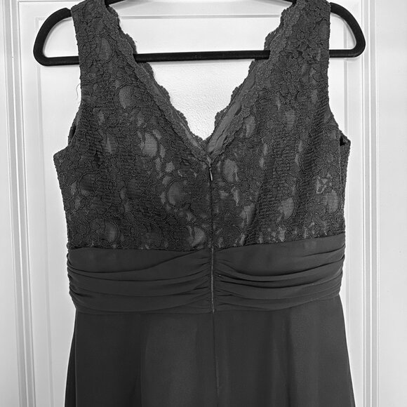 JESSICA HOWARD PETITE | Women's  Lace Chiffon Petite Dress | Black | Size: 10P - Picture 3 of 8